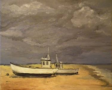 Print of Impressionism Boat Paintings by Ilia Krughoff