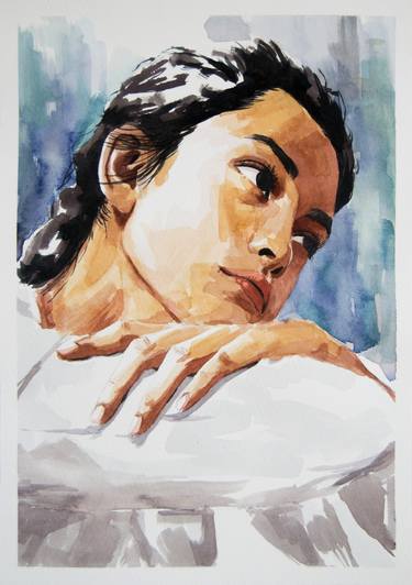 Print of Figurative Women Paintings by Santiago Castro