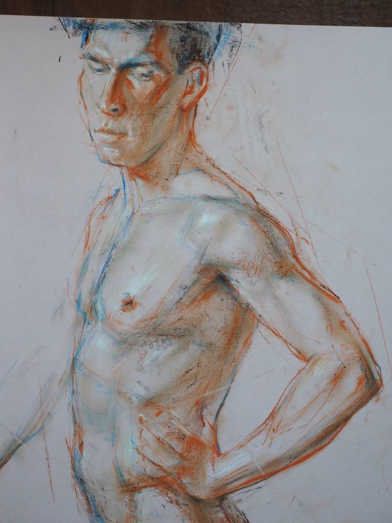 Original Realism Nude Drawing by Oleksandr Shcherbyna