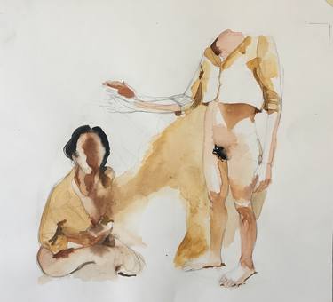 Original Expressionism Body Drawings by florencia guerberof