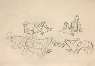 Original Expressionism Body Drawings by florencia guerberof
