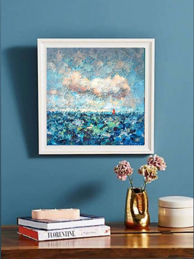 Original Abstract Seascape Painting by Elena Reient