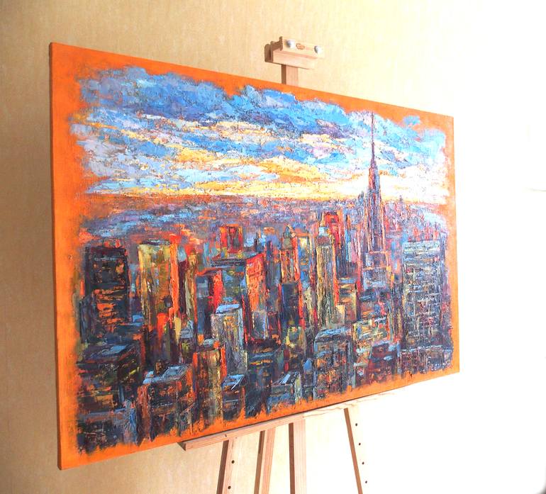 Original Expressionism Cities Painting by Elena Reient