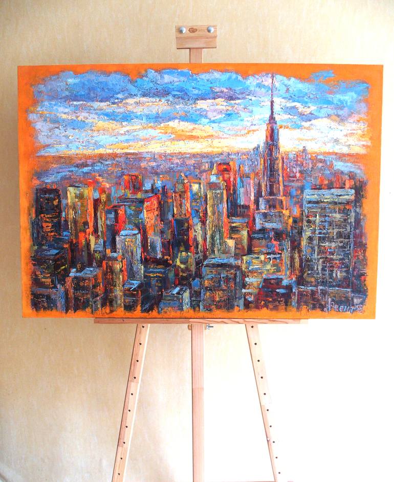 Original Expressionism Cities Painting by Elena Reient