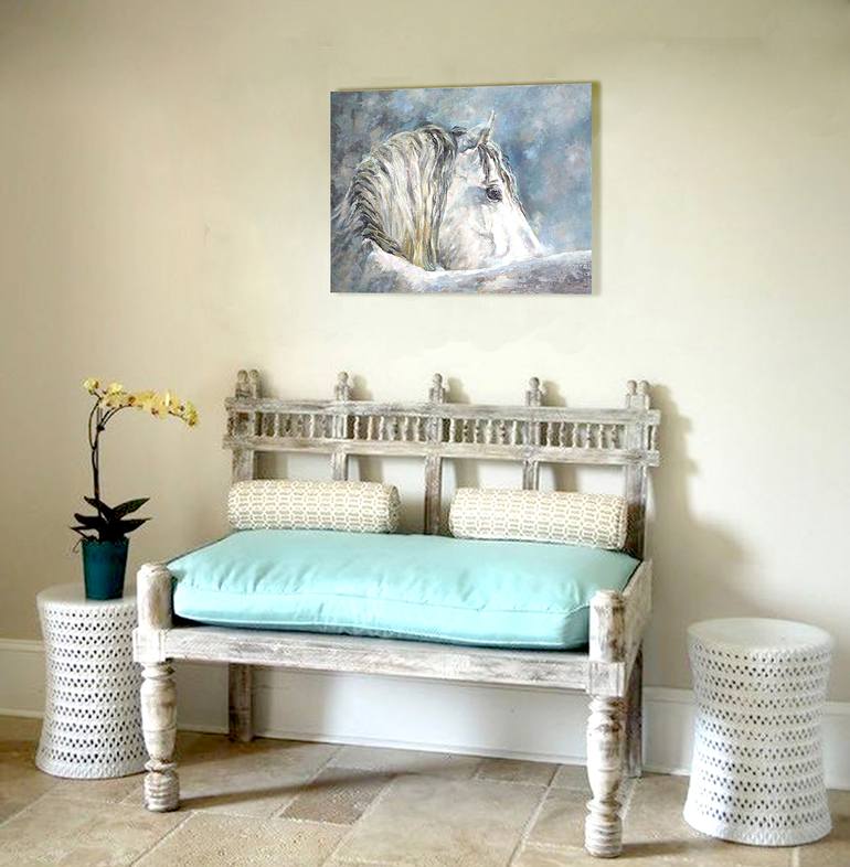 Original Expressionism Horse Painting by Elena Reient