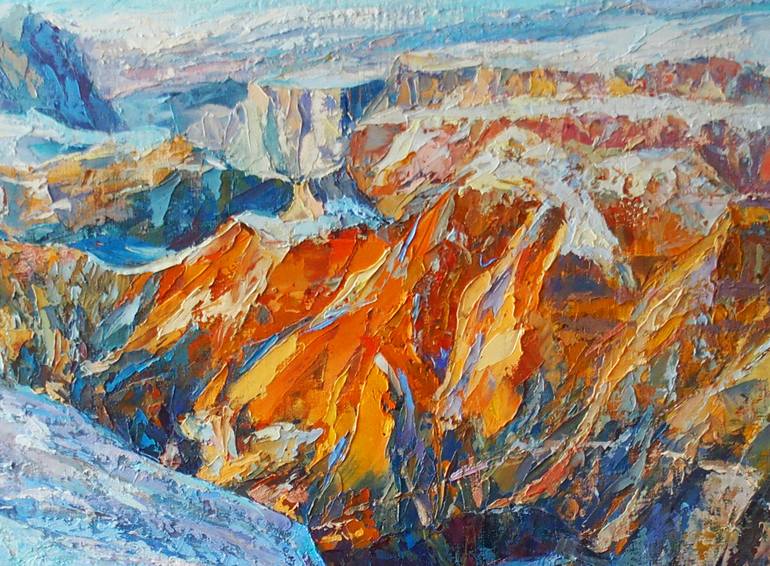 Original Expressionism Landscape Painting by Elena Reient