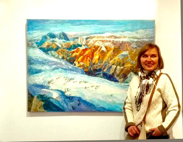 Original Expressionism Landscape Painting by Elena Reient