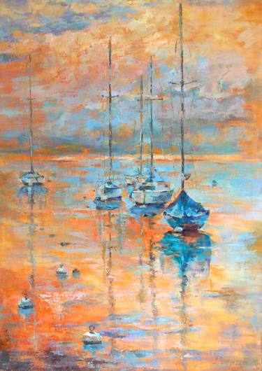 Print of Sailboat Paintings by Elena Reient