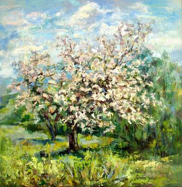 Original Expressionism Tree Paintings by Elena Reient