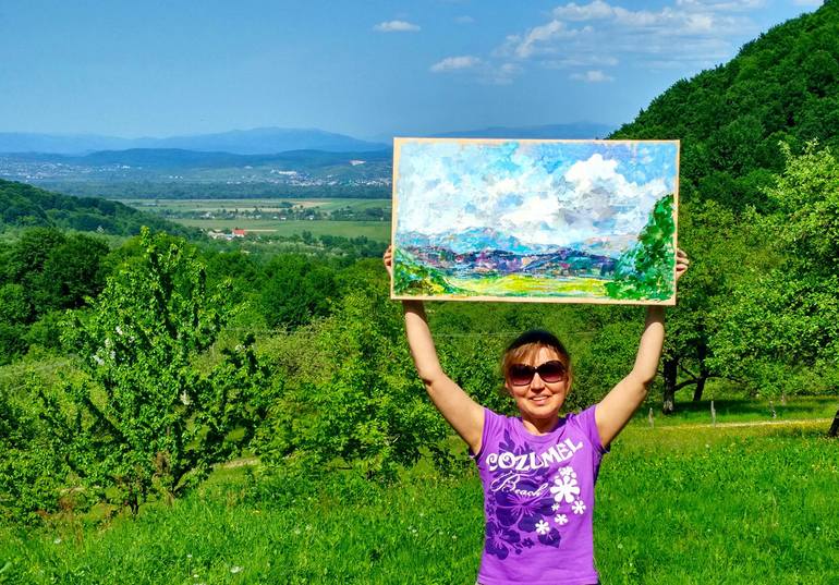 Original Expressionism Landscape Painting by Elena Reient