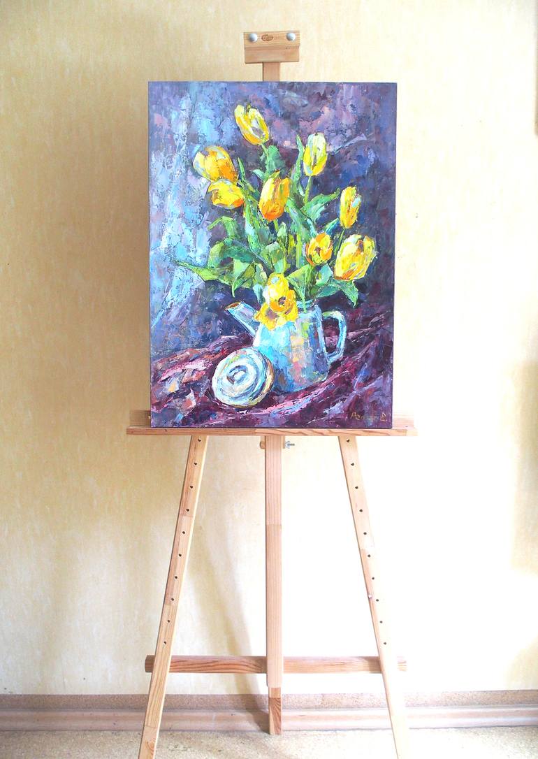 Original Expressionism Still Life Painting by Elena Reient