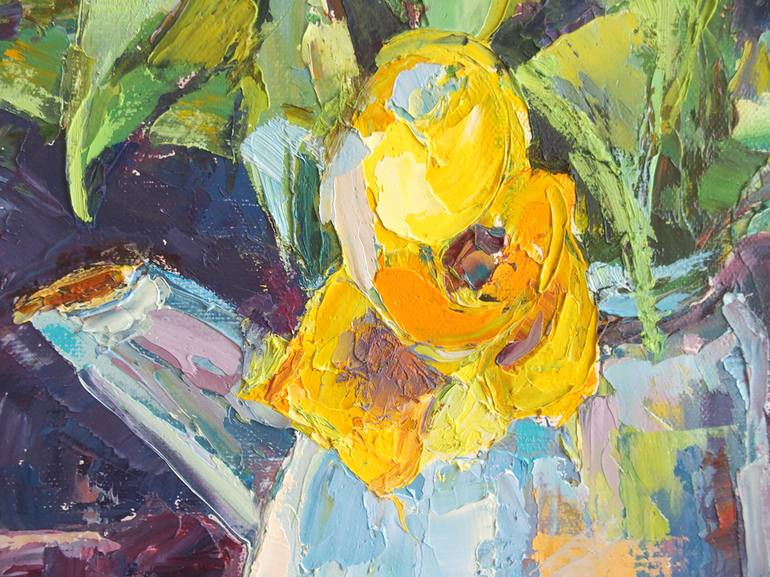 Original Expressionism Still Life Painting by Elena Reient