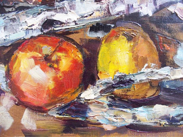 Original Expressionism Still Life Painting by Elena Reient