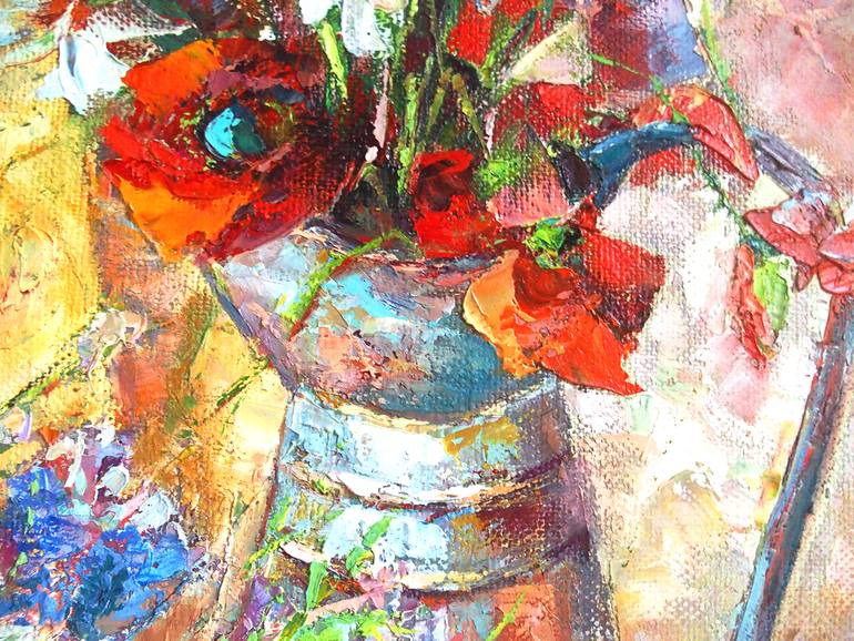 Original Expressionism Still Life Painting by Elena Reient
