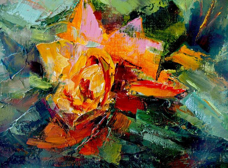 Original Expressionism Floral Painting by Elena Reient