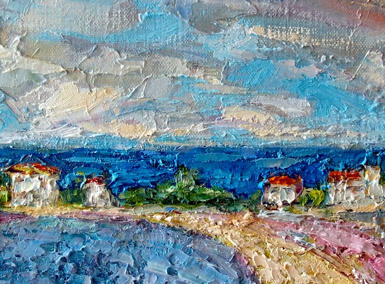 Original Expressionism Beach Painting by Elena Reient
