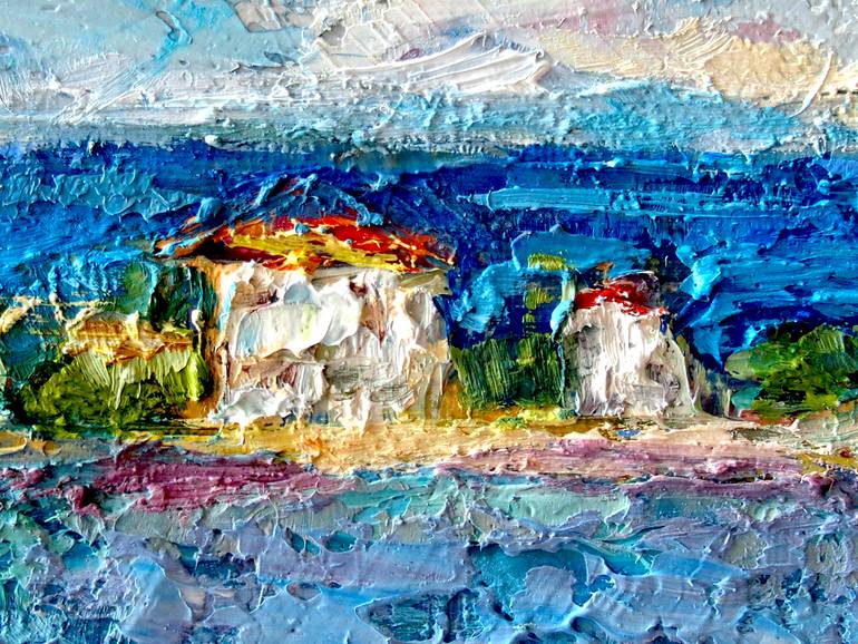 Original Expressionism Beach Painting by Elena Reient