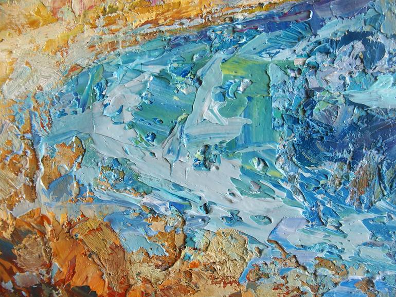Original Abstract Expressionism Seascape Painting by Elena Reient