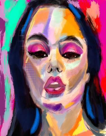 Pink and purple portrait of Barbie Ferreira thumb
