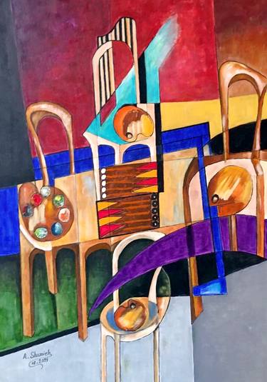 Original Abstract Paintings by Abdelrahman Shamieh
