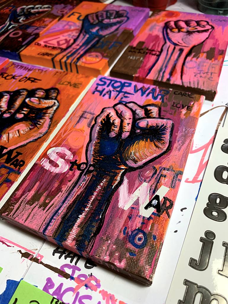 Original Expressionism Politics Painting by Allan Linder