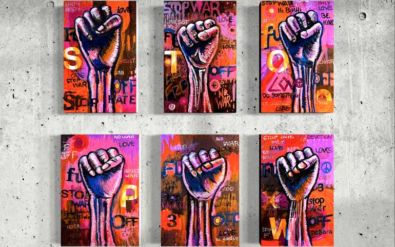 Original Expressionism Politics Painting by Allan Linder