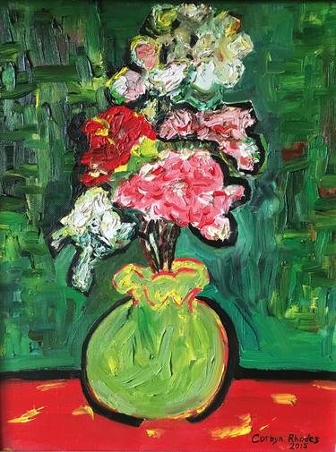 Vase With Flowers After Van Gogh Painting By Corbyn Rhodes