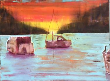 Original Abstract Boat Paintings by Corbyn Rhodes