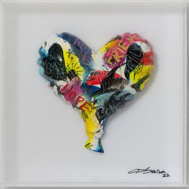 Original Pop Art Love Sculpture by Caroline de Souza- CDSouza art