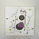 Holly and Darts - Embroidered Painting by CHUCK STOLAREK