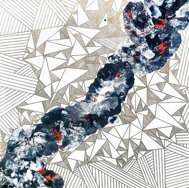 Original geometric Abstract Painting by Lauren Portella