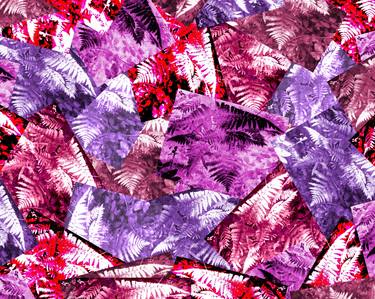 Blue, Red, Purple Fern Leaf Photo Collage thumb