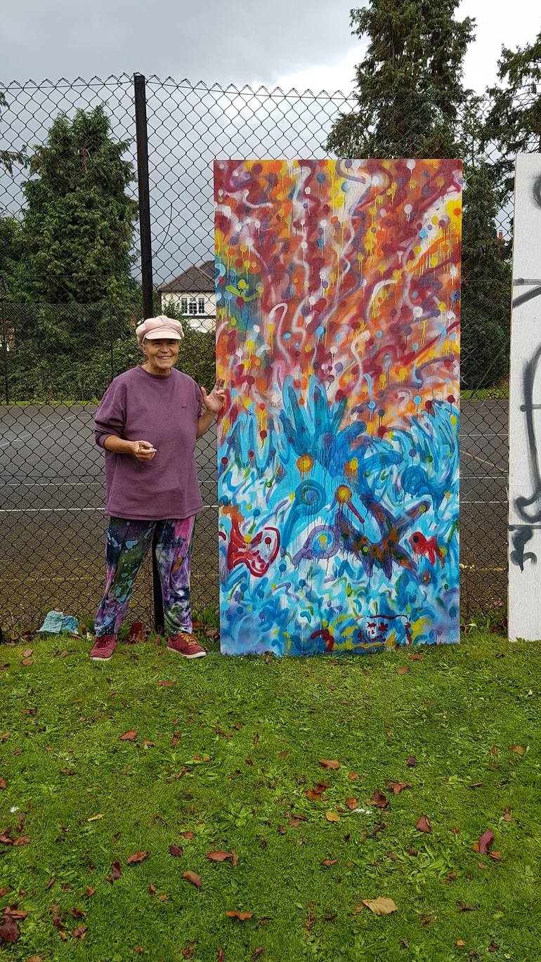 Original Street Art Abstract Painting by Julia Woodman