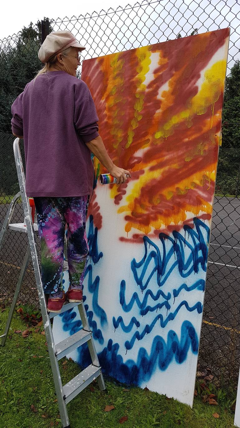 Original Street Art Abstract Painting by Julia Woodman