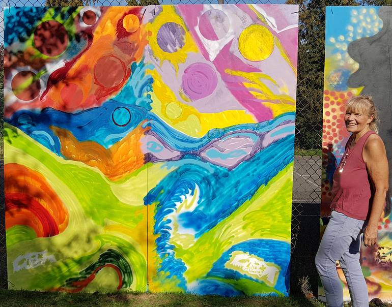 Original Abstract Expressionism Abstract Painting by Julia Woodman