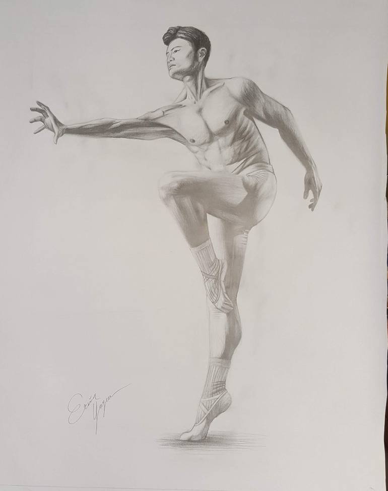 Dancer in orders flight, man wire sculpture, figurative wall art, male dancer, ballet, wall art