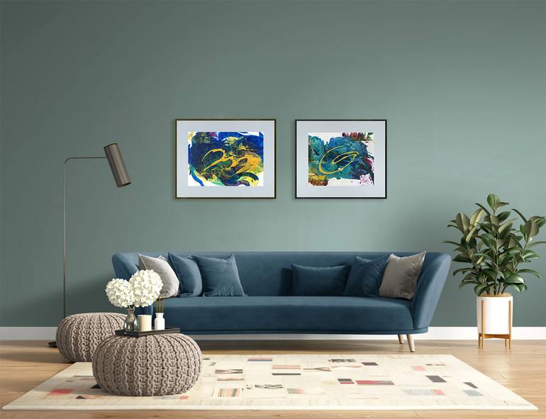 Original Conceptual Abstract Painting by Toli Menkiv