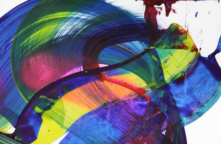 Original Abstract Expressionism Abstract Painting by Toli Menkiv