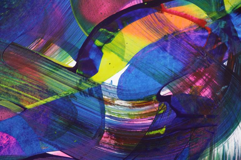 Original Abstract Expressionism Abstract Painting by Toli Menkiv