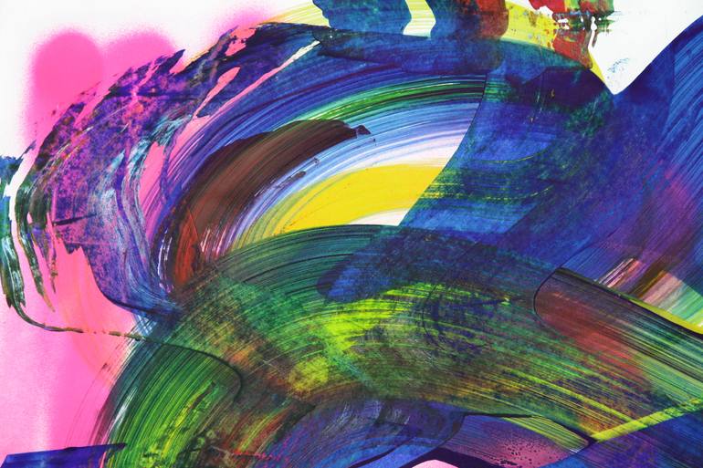 Original Abstract Expressionism Abstract Painting by Toli Menkiv