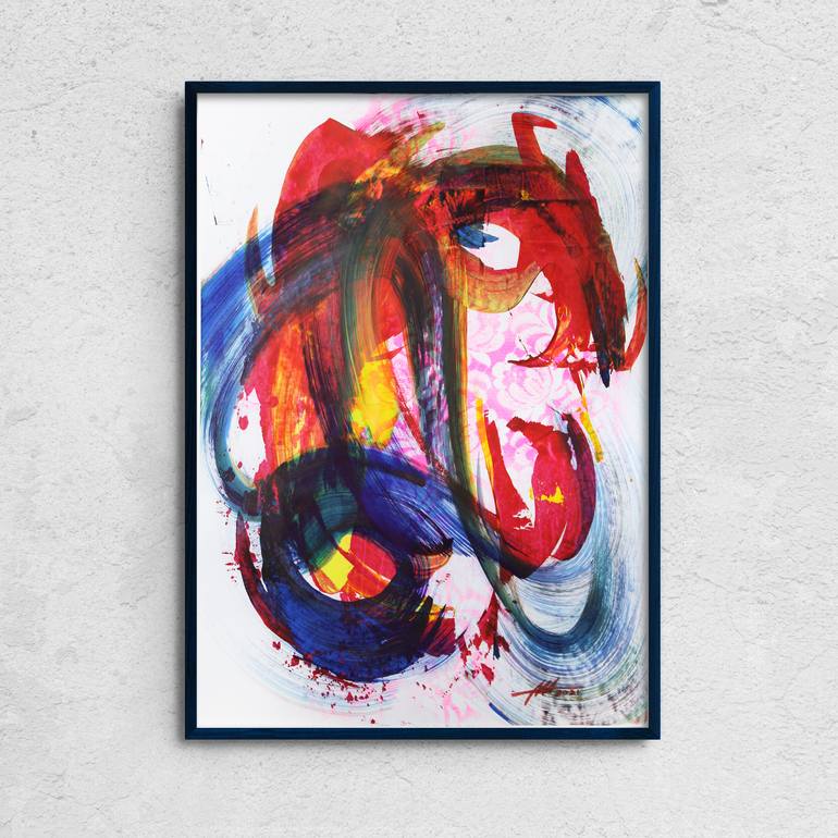 Original Abstract Expressionism Abstract Painting by Toli Menkiv