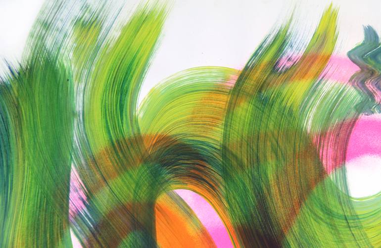 Original Abstract Expressionism Abstract Painting by Toli Menkiv