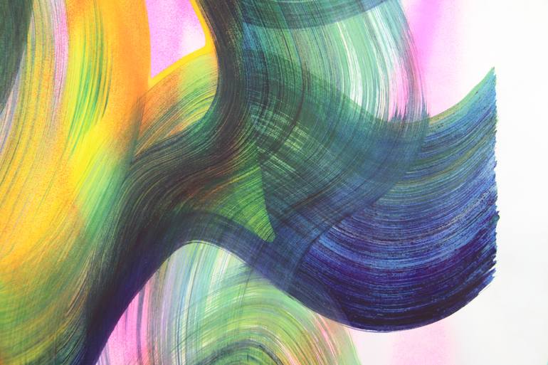 Original Abstract Expressionism Abstract Painting by Toli Menkiv