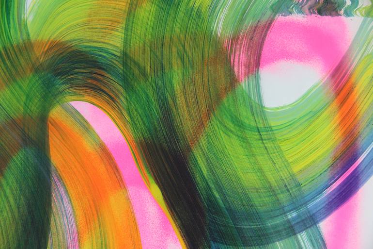 Original Abstract Expressionism Abstract Painting by Toli Menkiv