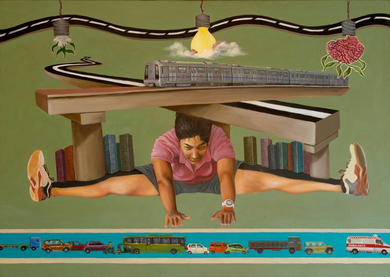 Original Surrealism Love Painting by Ankur Singla