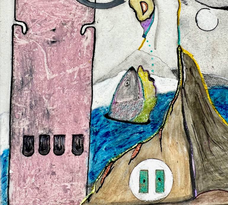 Original Abstract Boat Mixed Media by Steven Tannenbaum