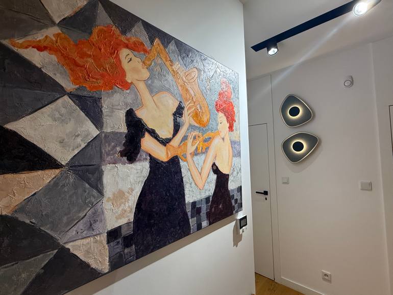 Original Art Deco Music Painting by Agata Otulska