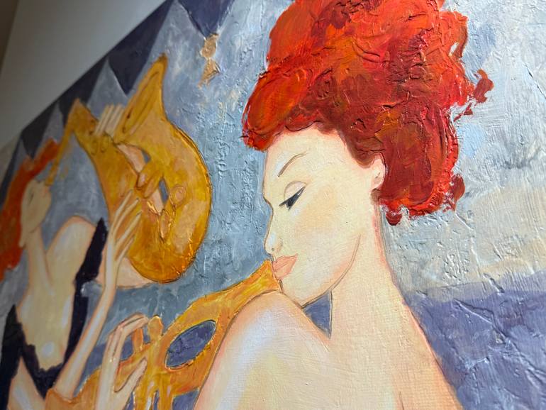 Original Art Deco Music Painting by Agata Otulska