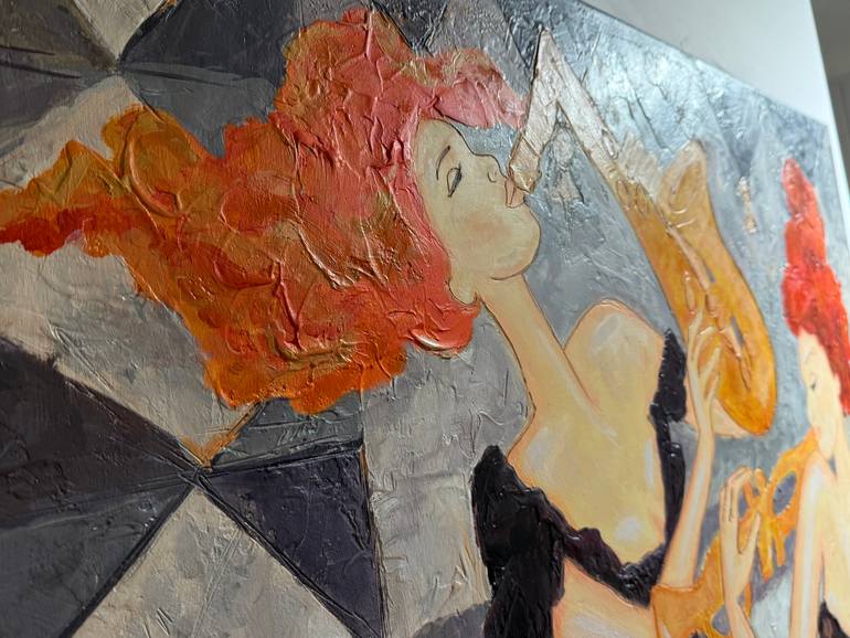 Original Art Deco Music Painting by Agata Otulska