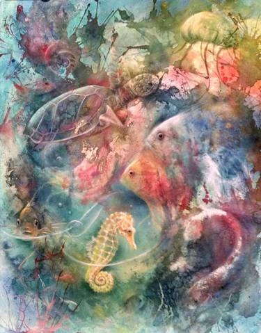 Print of Abstract Fish Paintings by Lori Jeremiah